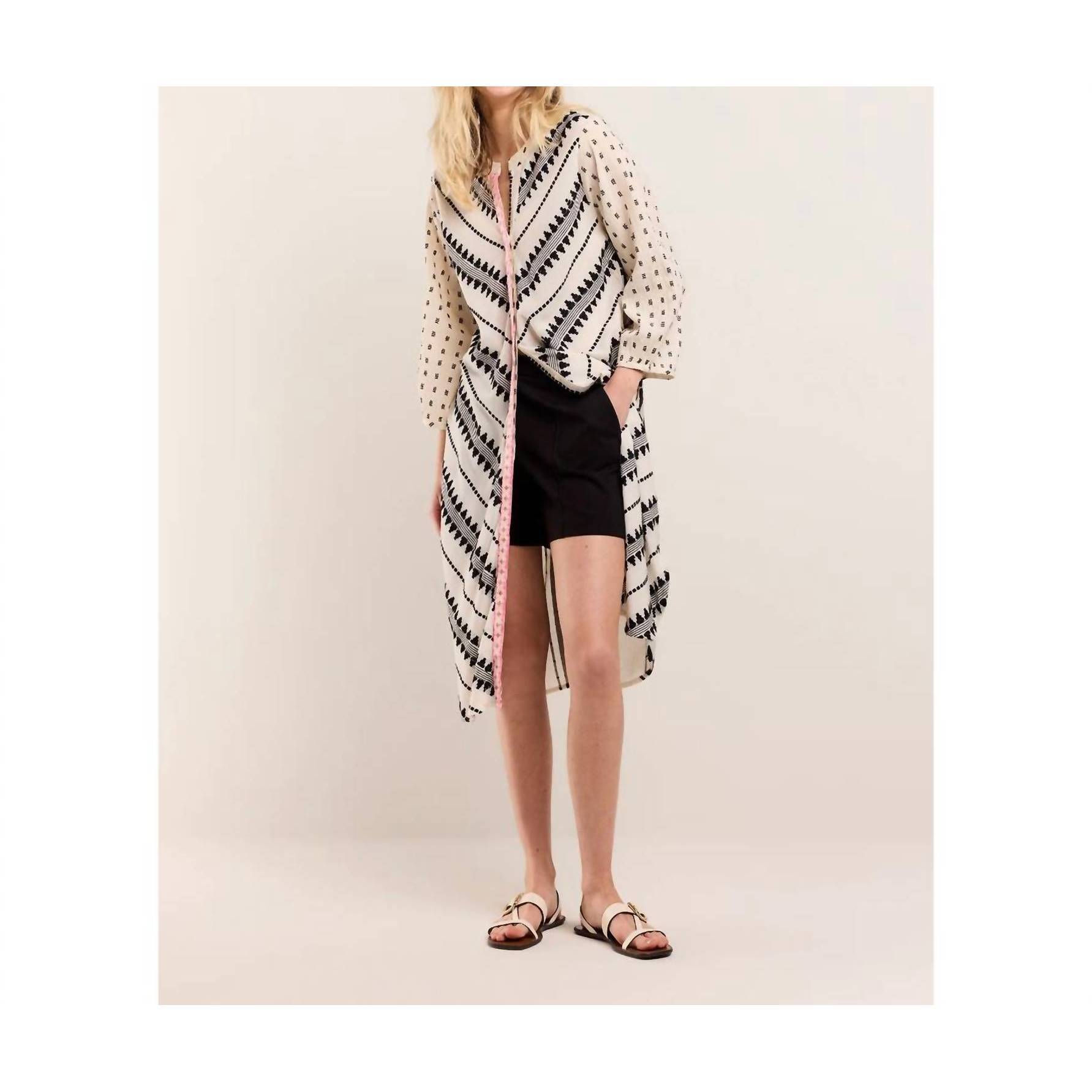 New Summum Geo Jacquard Dress In Ivory/Cream